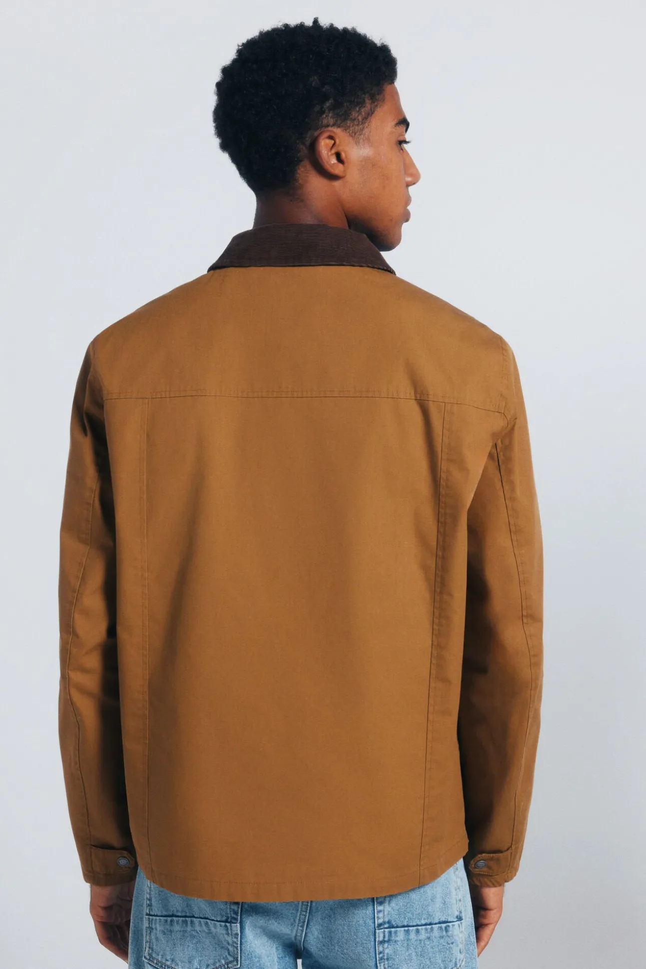 Parka curta de gola veludo