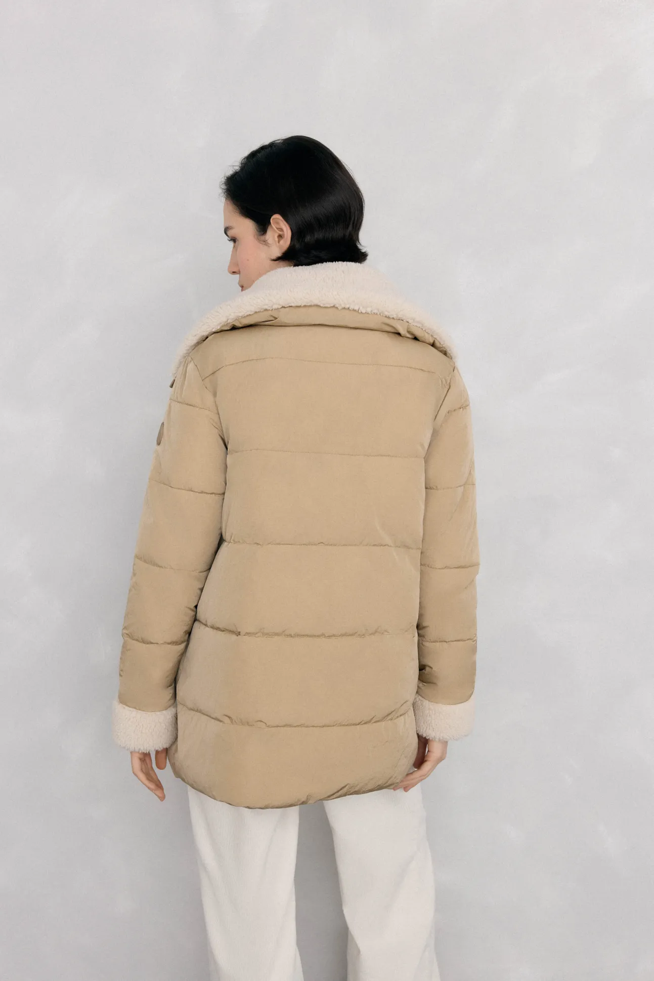 Parka de borrego lisa