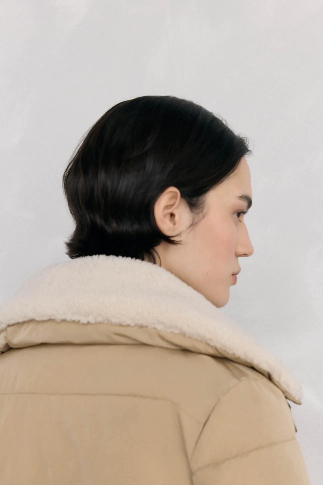 Parka de borrego lisa