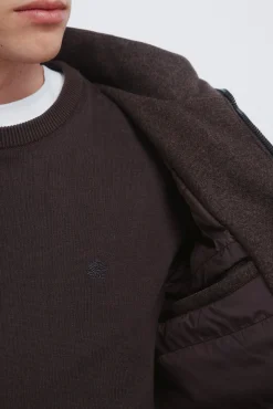Parka longa com efeito de lã