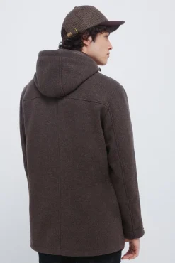Parka longa com efeito de lã