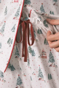 Pijama camiseiro com estampado de Natal branco