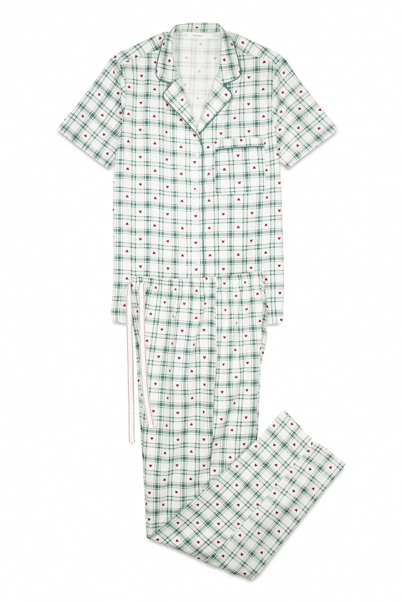 Pijama camiseiro de algodão xadrez