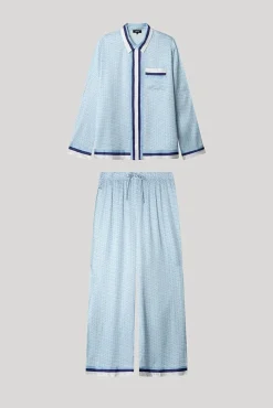 Pijama camiseiro estampado com monograma