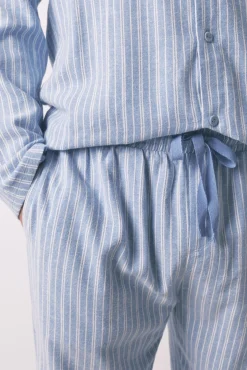 Pijama camiseiro riscas masculinas 100% algodão