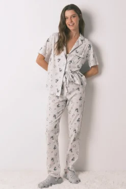 Pijama camiseiro Snoopy 100% algodão