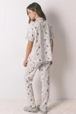 Pijama camiseiro Snoopy 100% algodão