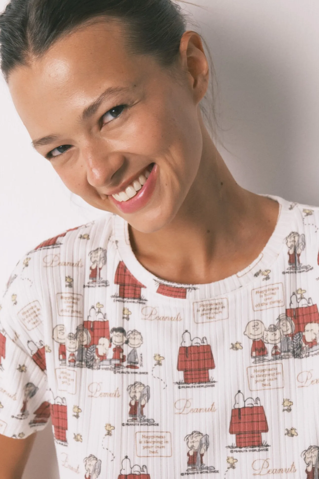 Pijama Capri Canelado Cinza Snoopy
