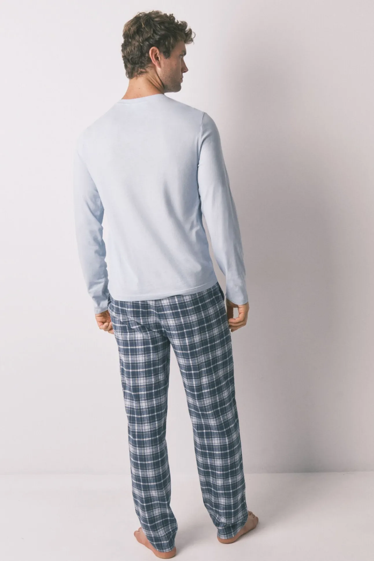 Pijama comprido 100% algodão azul Coyote