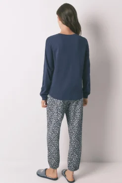 Pijama comprido 100% algodão SmileyWorld® azul