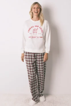 Pijama comprido 100% algodão xadrez