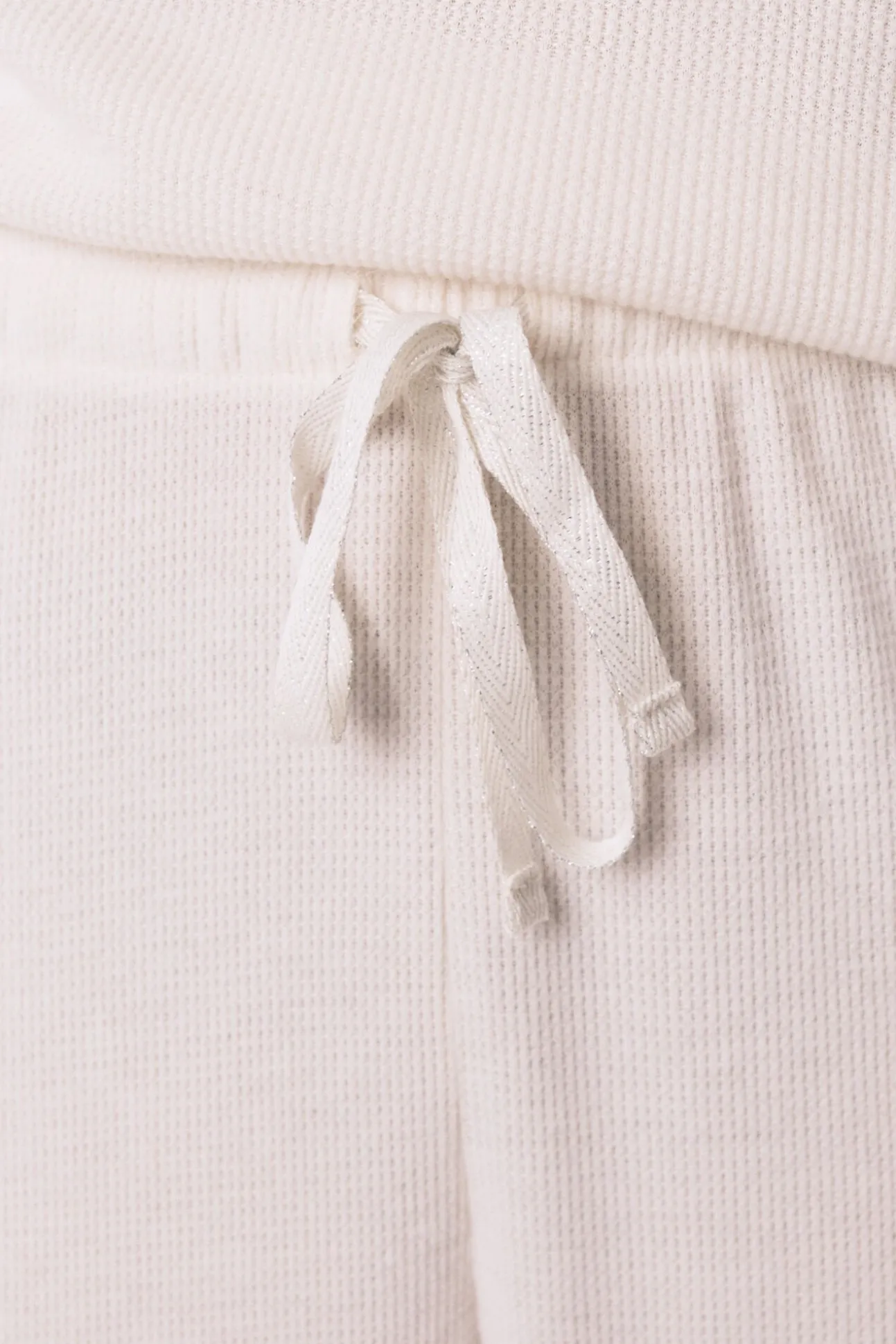 Pijama comprido branco com textura waffle