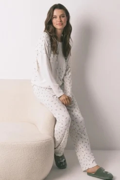 Pijama comprido canelado Mafalda branco