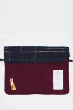 Pijama comprido com calça fannel xadrez grená