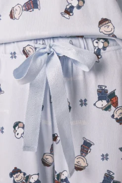 Pijama comprido de manga curta super macio do Snoopy