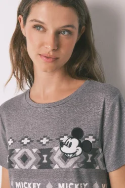 Pijama comprido de manga curta Mickey
