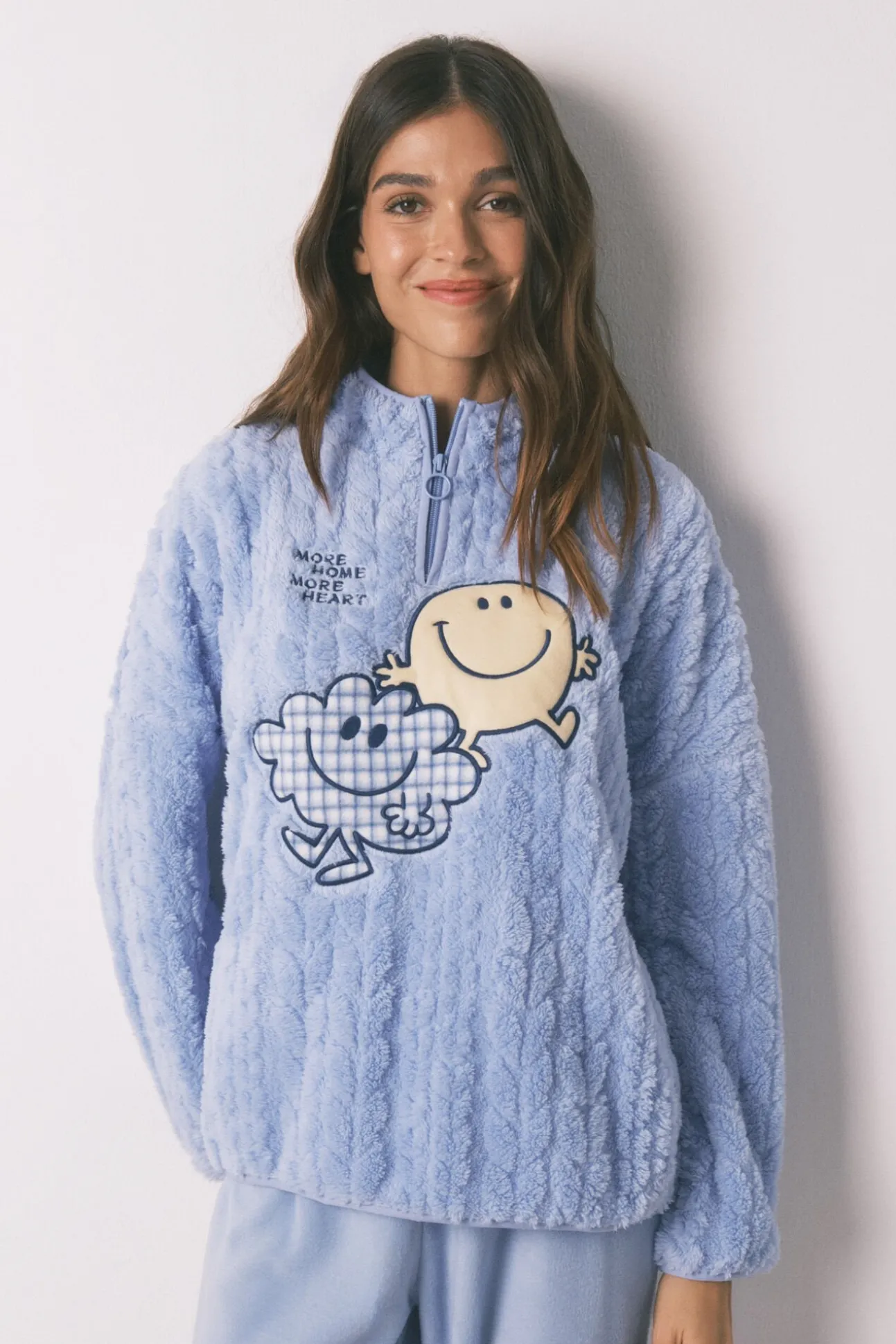 Pijama comprido de polar com gola alta SmileyWorld®