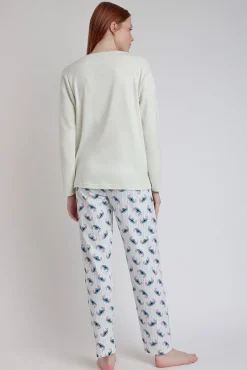 Pijama comprido estampado Stitch para mulher
