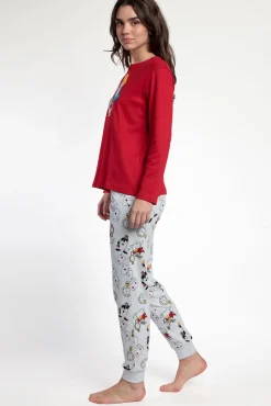 Pijama comprido estampado Alicia Wonderland mulher