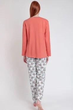 Pijama comprido estampado Tambor bambi para mulher
