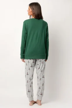 Pijama comprido estampado Pinocho para mulher