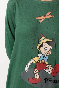 Pijama comprido estampado Pinocho para mulher