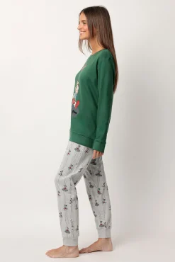 Pijama comprido estampado Pinocho para mulher