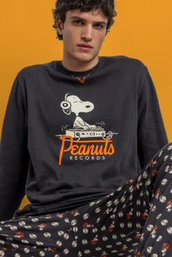 Pijama comprido estampado Snoopy para homem