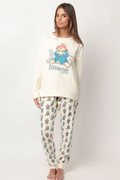 Pijama comprido estampado Paddington para mulher