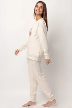 Pijama comprido felpa Chip&Dale para mulher