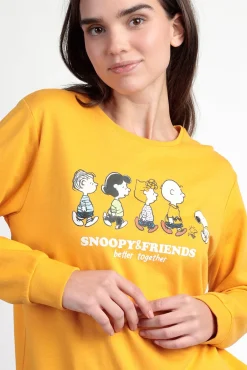 Pijama comprido felpa Snoopy&Friends para mulher