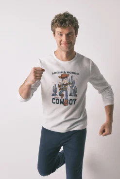 Pijama comprido longo de polar masculino "Woody cowboy"