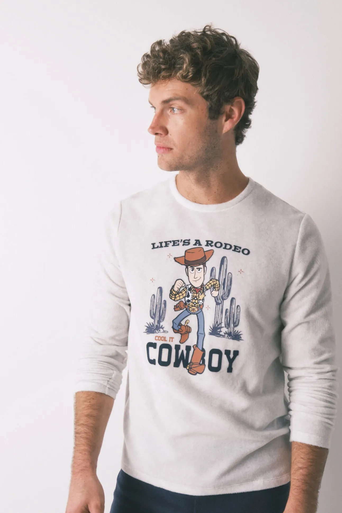 Pijama comprido longo de polar masculino "Woody cowboy"