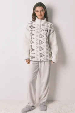 Pijama comprido longo de borrego e polar do Snoopy