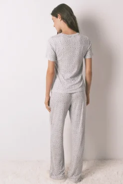 Pijama comprido longo de manga curta com estampado animal da Miffy