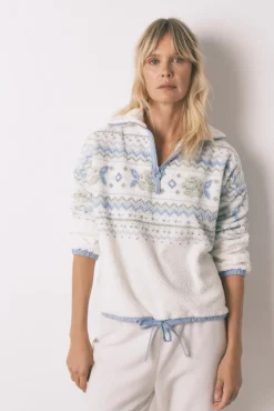 Pijama comprido longo jacquard polar