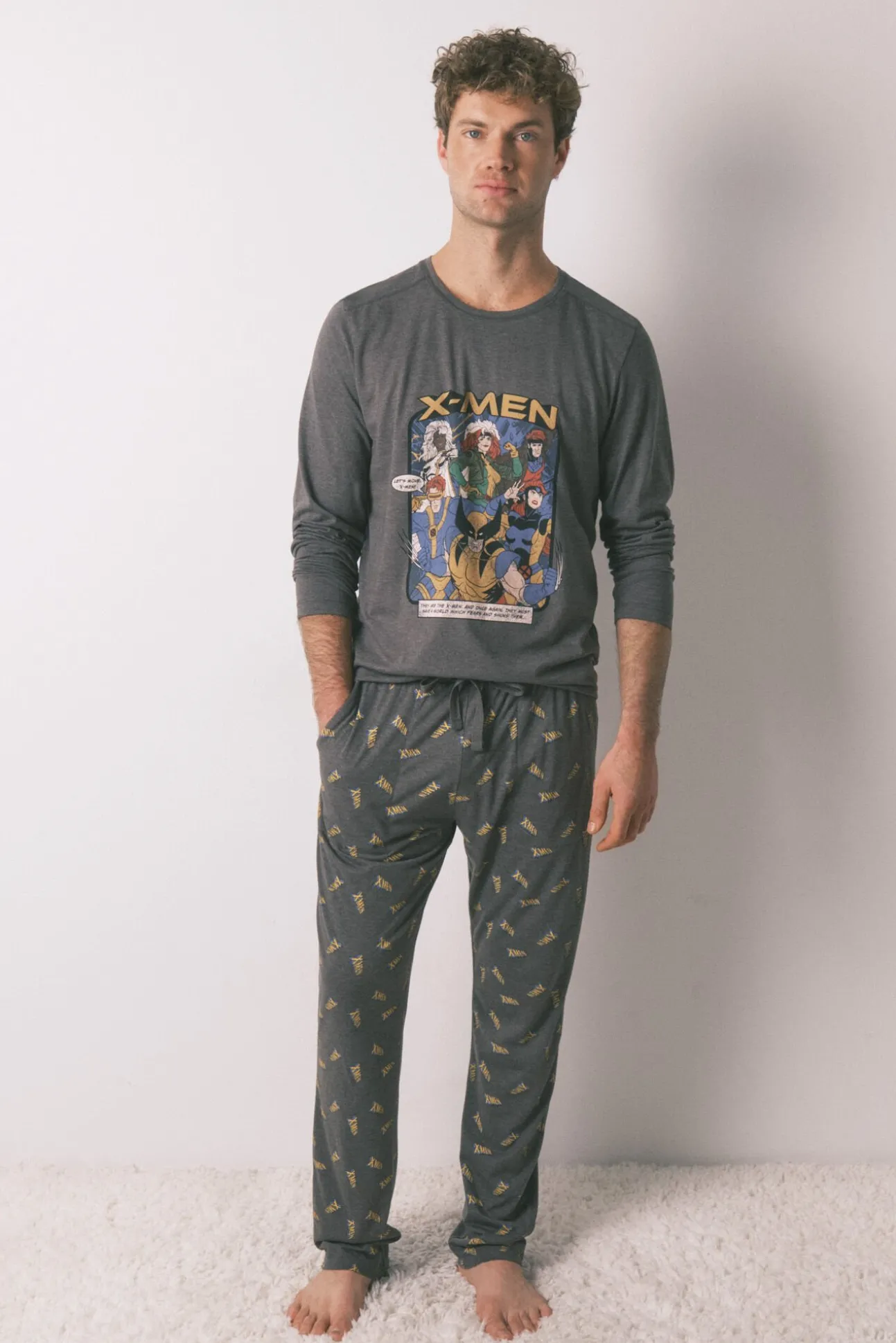 Pijama comprido masculino 100% algodão X Men