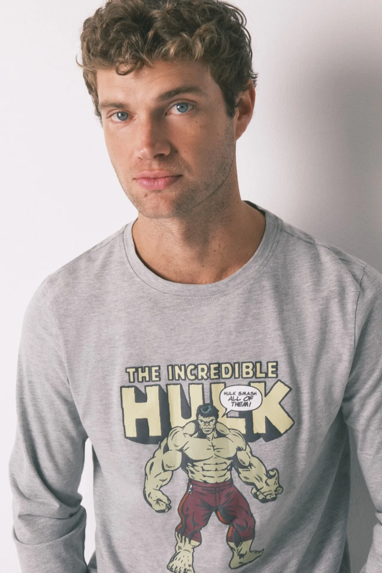 Pijama comprido masculino 100% algodão "Hulk"