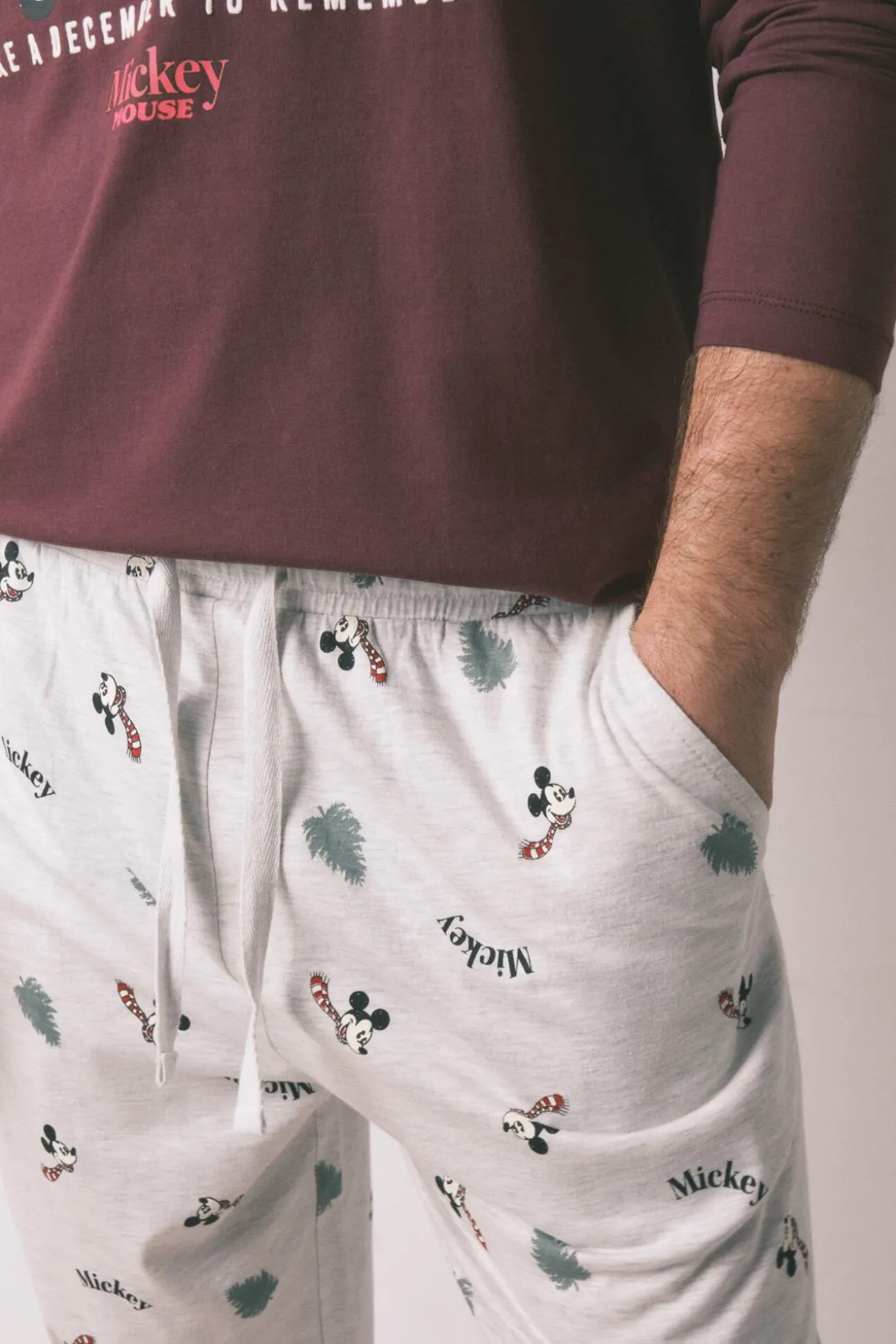 Pijama comprido masculino Mickey Mouse 100% algodão