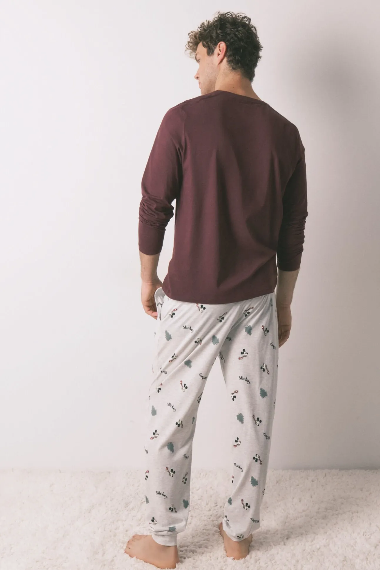 Pijama comprido masculino Mickey Mouse 100% algodão