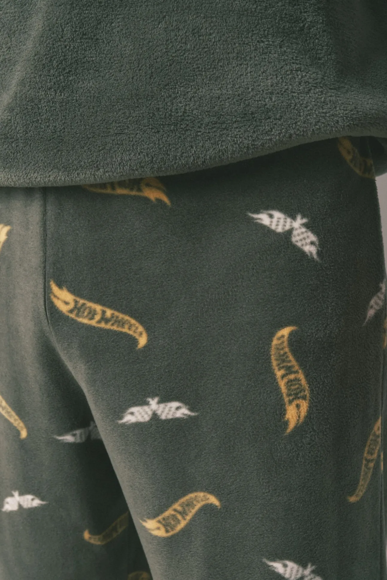 Pijama comprido masculino polar verde Hotwheels
