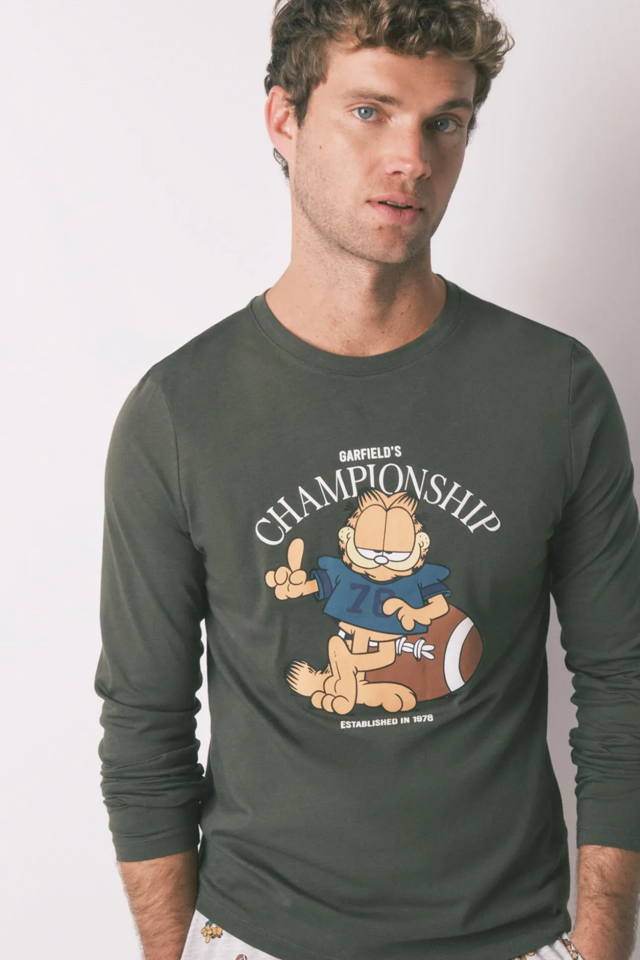 Pijama comprido masculino "Garfield" 100% algodão