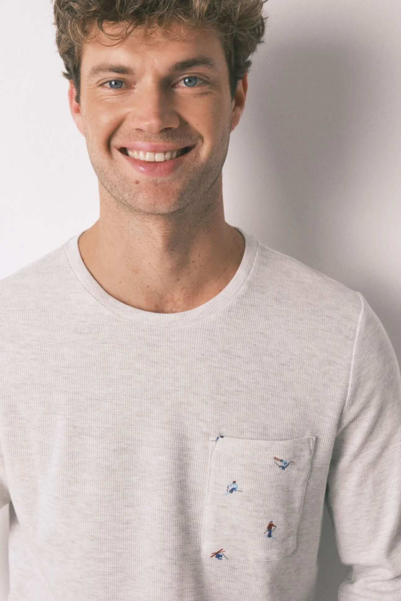 Pijama comprido masculino 100% algodão cinza