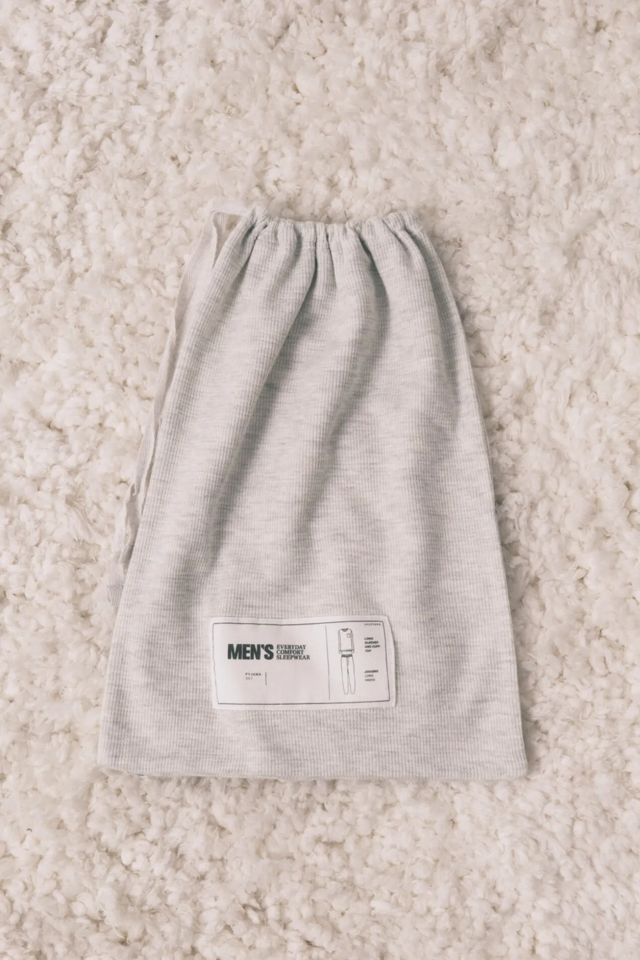 Pijama comprido masculino 100% algodão cinza