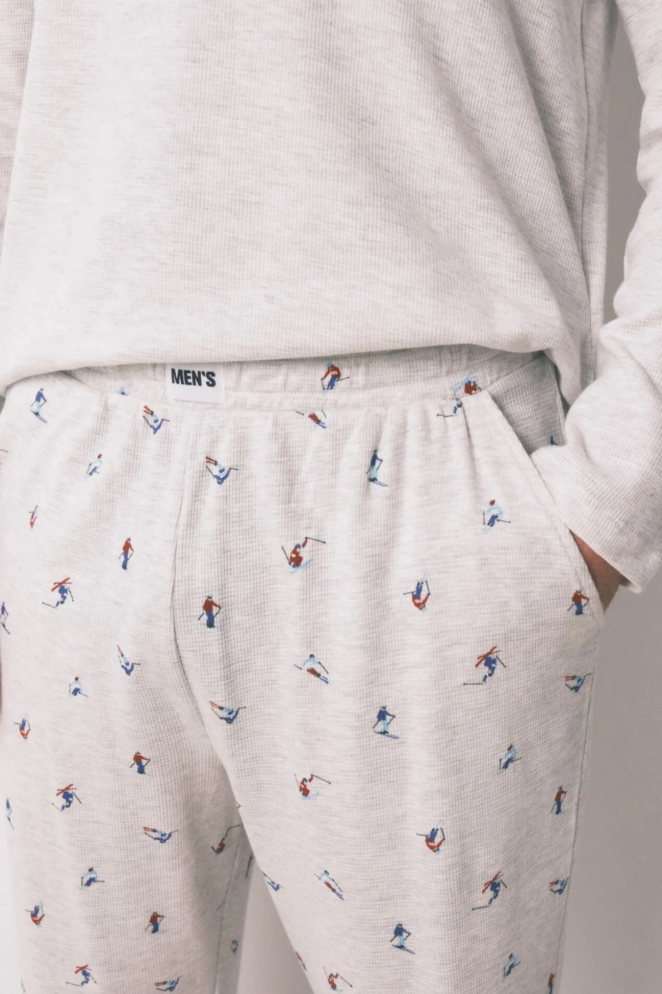 Pijama comprido masculino 100% algodão cinza