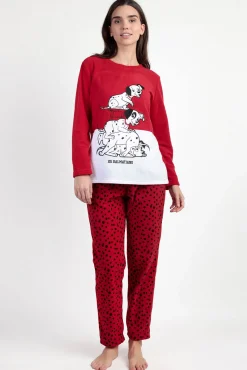 Pijama comprido micropolar 101 Dálmatas para mulher