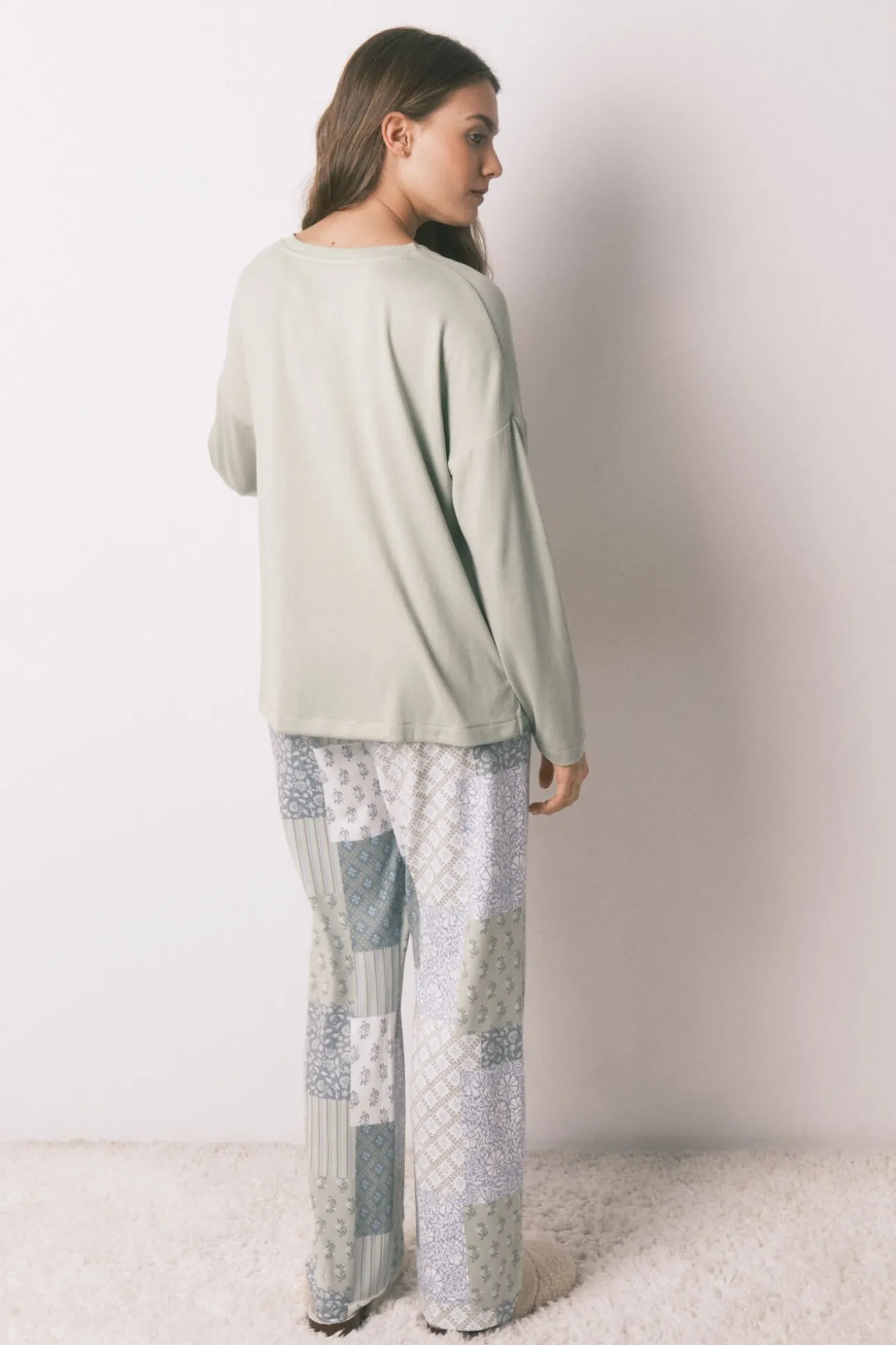 Pijama comprido patchwork super macio