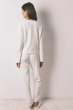 Pijama comprido polar estampado riscas lurex