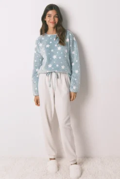 Pijama comprido polar mousse estrelas