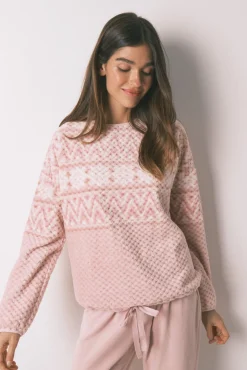 Pijama comprido polar rosa